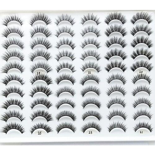 NEW 30pairs Handmade 3d mink lashes short False Eyelashes Cross Messy Dense Natural Eye Lashes Stage Makeup False Eyelashes