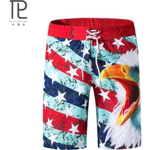 Tailor Pal Love summer men casual printed shorts quick dry beach short pants for surfing basketball running sports