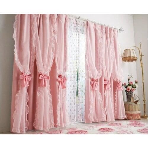Ruffles curtains Drapes Solid color Cortina Rideau white window curtains Custom to size