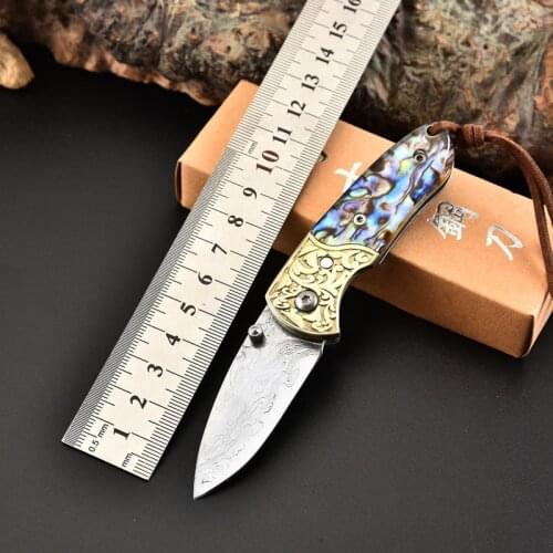 Damascus Steel Folding Knife Self-defense Survival Knife CN(Origin) pocket knives