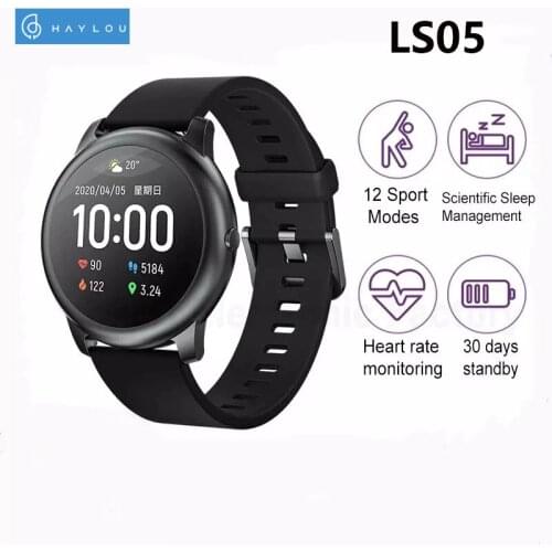 Haylou Solar LS05 Smart Watch IP68 Waterproof Sport Fitness Sleep Heart Rate Monitor LS05 SmartWatch For iOS Android