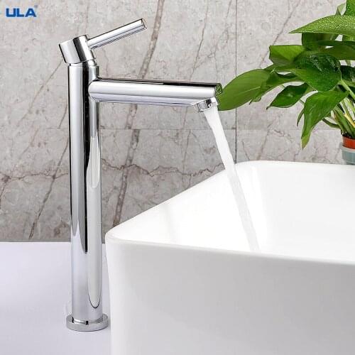 ULA Black/Chrome Bathroom Sink Faucet Single Handle Tall Basin Faucet Wash Tap Bathroom Toilet Deck Mounted Basin Tap