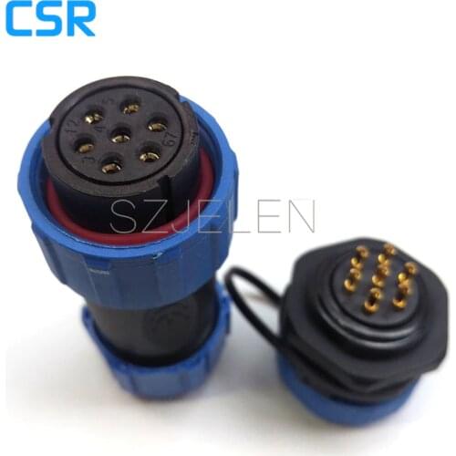 SP2110/S7-P7, waterproof plug and socket cable connector 7 pin,Male and female connectors,Female 7 pin connector, male socket