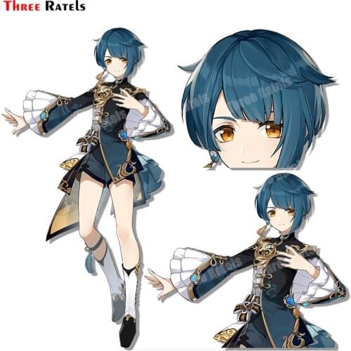 Three Ratels B46 Anime Vinyl Material Sticker For Xingqiu Genshin Impact Personalized Mobile phone&Laptop Decor Decals