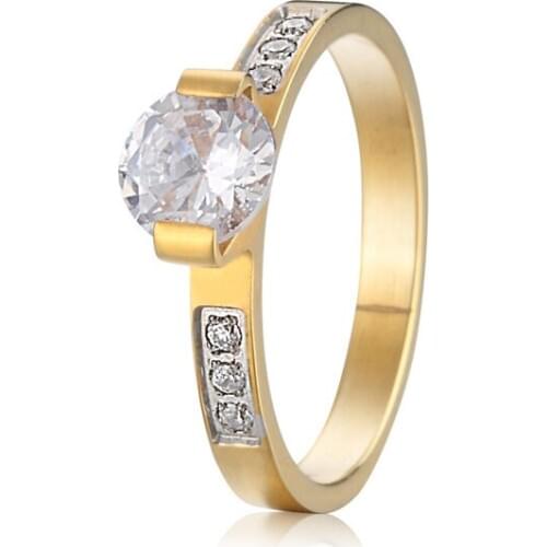 Custom gold color alliance cz stone engagement rings for women size 4.5 to 15