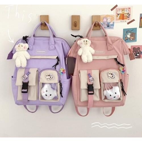 Women Backpack Waterproof Candy Colors Backpacks Fancy Cute School Bags For Student Bookbag Girl Multifunctional Travel Rucksack