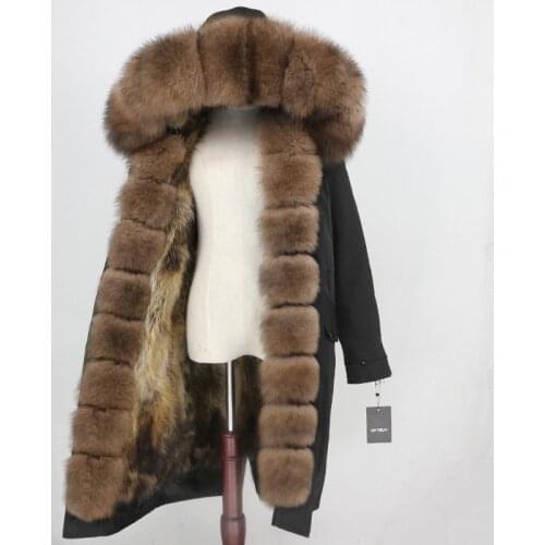 Winter Jacket Women Brand Waterproof Fabric Outerwear X-long Parka Real Fox Fur Coat Natural Fox Fur Collar Hood Streetwear New