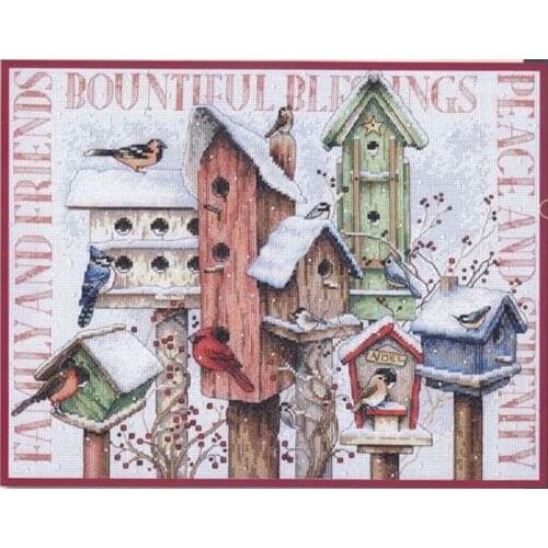 Gold Collection Lovely Counted Cross Stitch Kit Winter Housing Bird Nest Home Dim 70-08863