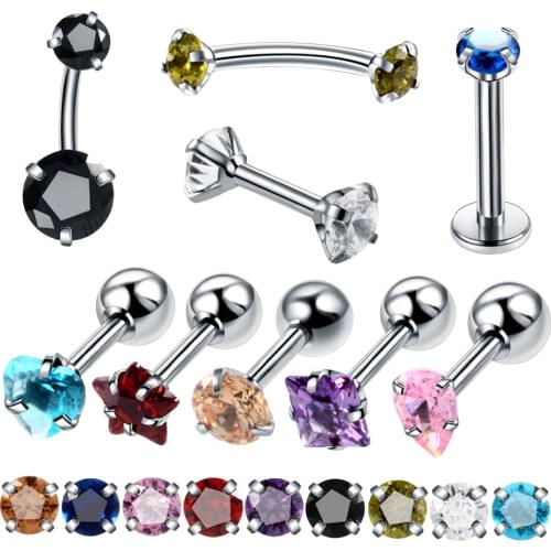 1PC Steel Ear Piercings Helix Piercings Belly Button Rings Eyebrow Rings Conch Piercings Studs Piercings Banana Barbell Jewelry