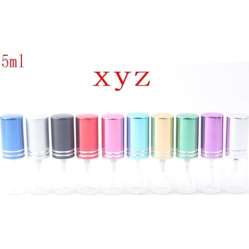 100pcs 5ml10 colors are available glass Refillable Portable sample perfume bottles Travel Spray Atomizer Empty perfume bottle