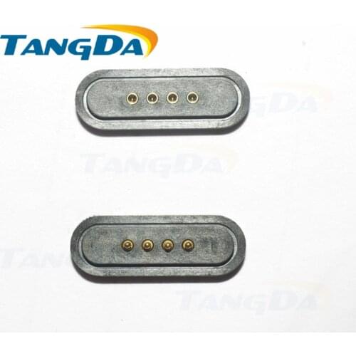 2 sets connectors test pogopin 4pin magnet spring loaded pitch 2.54mm 2.54 SMT SMD probe contact 1A magnetic pogo pin PCB