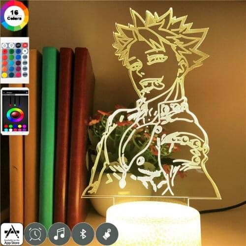 APP Control 3D Neon Table Lamp Ban Figure LED Kids Night Light Anime Nightlight The Seven Deadly Sins Fans Birthday Party Decor