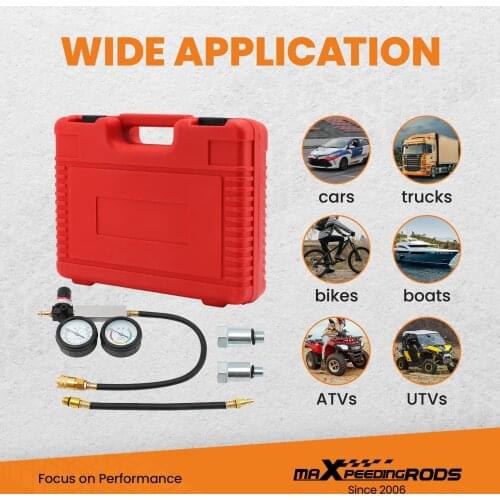 Automotive Engine Cylinder Leak Leakdown Gauge Compression Tester Detector Tools Down Gasoline Leakage Tool Case Kit