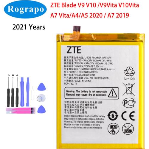 Original 3200mAh Li3931T44P8h806139 Replacement Mobile Phone Battery For ZTE Blade V9 V10 /V9Vita V10Vita /A7 Vita /A4 / A5 2020