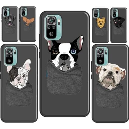 Yorkie Pug French Bulldog Middle Finger For Xiaomi Redmi Note 10 9 Pro 7 8T 9S Note 8 Pro Case For Redmi 9A 9 9C 9T K40 Coque