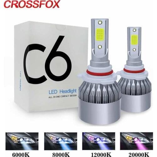 CROSSFOX Auto H8 H9 H11 LED H4 H1 Lamp H3 9005 HB3 880 9006 HB4 H7 LED 9004 9007 H13 Headlight Bulbs Car Light 12V 6000K 12000K