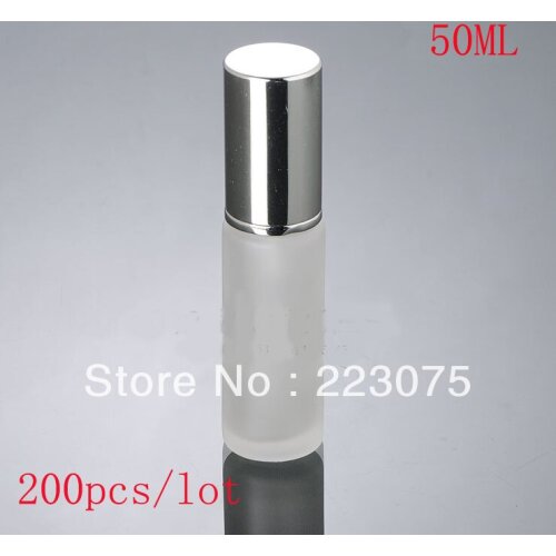 50ML lotion press pump bottle Dispenser frosted glass bottle with cover for Skin Care, Travel, Cosmetic 200pcs/lot