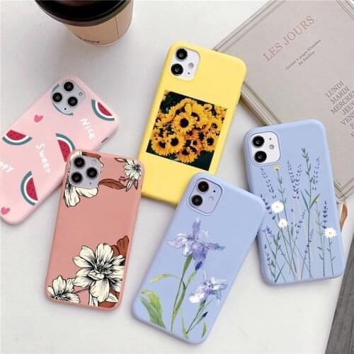 For iPhone SE 2 2020 11Pro Max Case Flower For iPhone 7 8 6 6S Plus 5 5S 12 11 Pro XS Max X XR Silicone Coque Florals Back Cover
