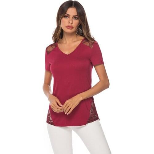 T shirt Women Casual Style Solid Tee Shirt Summer T Shirt Female Short Sleeve Top Tees V-Neck T-shirt Women Camiseta Mujer