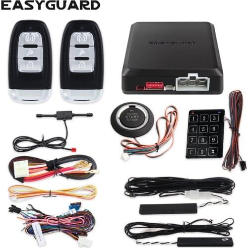EASYGUARD PKE car alarm remote psssive keyless entry system with remote engine start push button start touch password entry