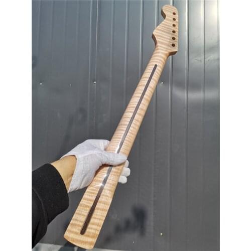 New flam tiger Electric guitar neck 21 fret 25.5'' maple made and maple Guitar Fretboard #38