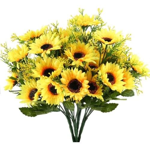 4pcs Artificial Sunflowers Artificial Flowers Outdoor Artificial Flowers Fake Flower Decoration for Wedding Home Balcony Bedroom