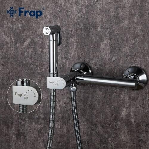 Frap Brass Single Cold & Cold hot Water Corner Valve Bidet faucets Function square Hand Shower Head Tap Crane for woman F7510