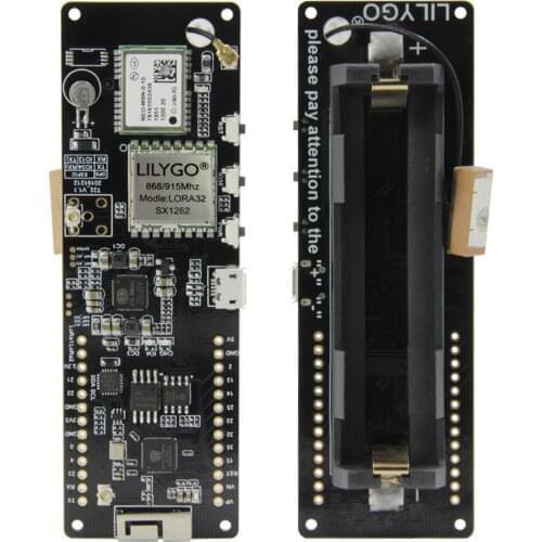 LILYGO® TTGO T-Beam V1.1 SX1262 LORA 868/915MHZ ESP32 WiFi Wireless Bluetooth Module GPS NEO-M8N IPEX 18650 Battery Holder