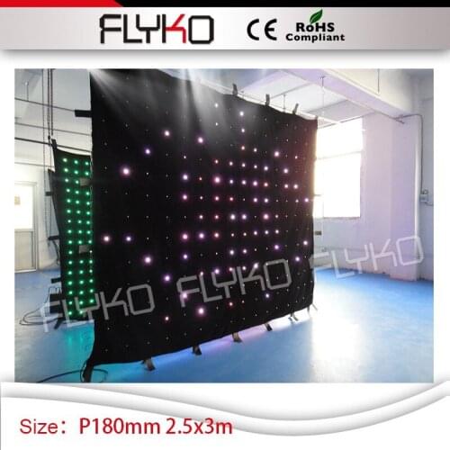 Best quality 2.5*3m led curtain P18 led backdrop video curtain nightclub tv show decor