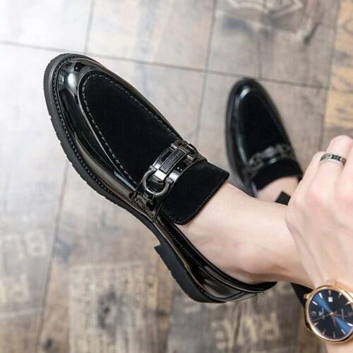 Fashion Causal Men Boat Shoes Bright Party Men Loafers Large Size Comfort Men Leather Dress Shoes Moccasin Homme 38-48