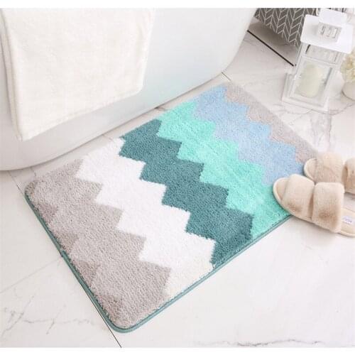Fashion hot New flocking home door stripe slip mat house hold bathroom bathroom Comfortable Bath Paddoor absorbent mat door mat