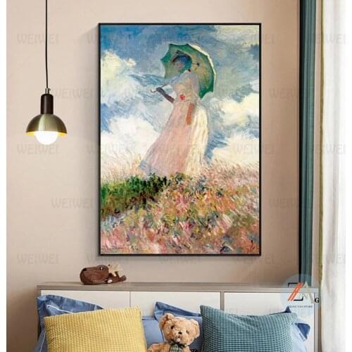 Monet Art Painting Impressionist Canvas Painting Wall Art Picture Poster Decorative Painting for Linving Room Decor