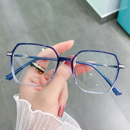 LUOMON Womens Glasses Men Anti Blue Ray Light Blocking Eyewear UV400 Vintage Large Square Eyeglasses For Computer LK303