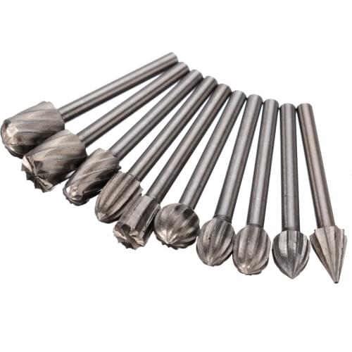 20 Pcs 3mm Shank HSS Rotary Burr File Set Milling Drill Cutter for Rotary Engraving Machine Tools