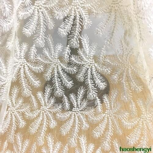 New fashion transparent mesh polyester silk embroidery lace fabric, dress lace lace accessories