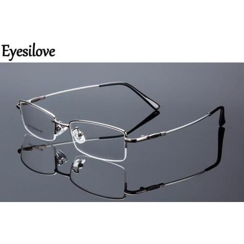 Eyesilove super light metal Finished myopia glasses men women Nearsighted Glasses prescription glasses degree -0.50 to -6.00