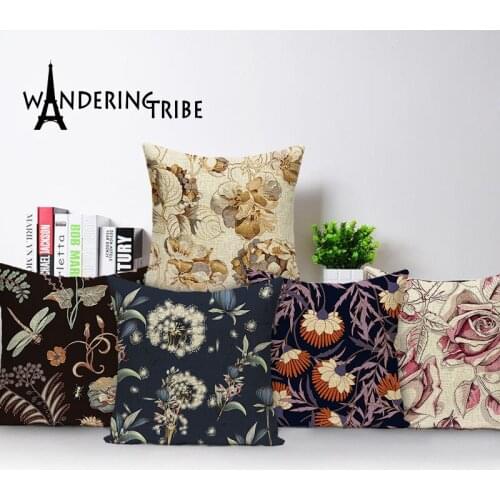 Dandelion Home Decor Pillow Cases Farmhouse Decorative Living Room Cushions Custom Linen Cushion Cover Flower Cojin Covers