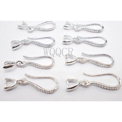 Wholesale 100X Lot Jewelry Findings 925 Silver DIY Jewelry Making Earrings Frosted Surface Clip Hooks Earring Making Supplies