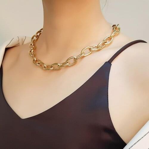 Gold Color Stainless Steel Big O Chain Necklace Exaggerated Large O-link Men Necklace Punk Hip Hop Jewelry