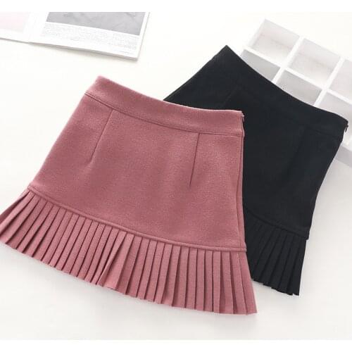 Girls pleated skirt autumn and winter children sweet wind skirt little girl all-match short skirt