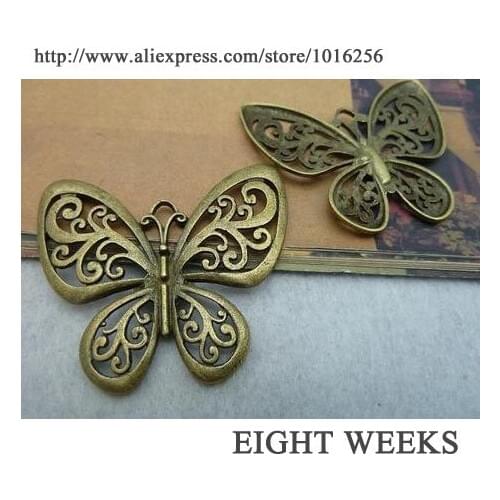 Zinc alloy pendant jewelry accessories diy handmade material charms The butterfly 48 * 54 mm