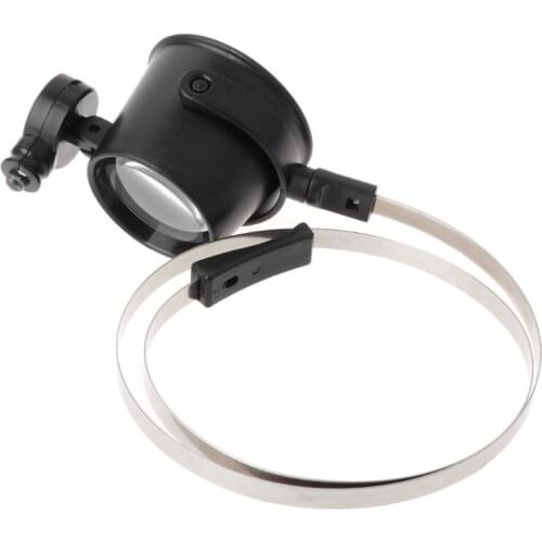 Practical 10X LED Hands Free Eye Loupe Jewelry Watch Repair Magnifier Headband Easier to Repair Precision Instruments