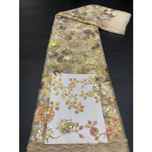 Sale African Lace Fabric High Quality Embroidery French Tulle with sequins SYJ-4188810 Nigerian Lace Fabric For Wedding Dress