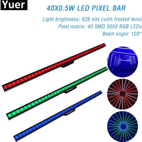 RGB 3IN1 LED Pixel Bar Light 40X0.5W DMX512 Wall Washer Strip Light ArtNet KlingNet Control For DJ Disco Party Club Stage Show