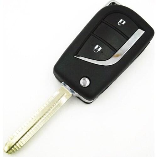 2 Button Car Replacement Flip Folding Key Shell Blank Remote Fob Case For Toyota Corolla EX New VIOS Key TOY43 Blade Key Cover