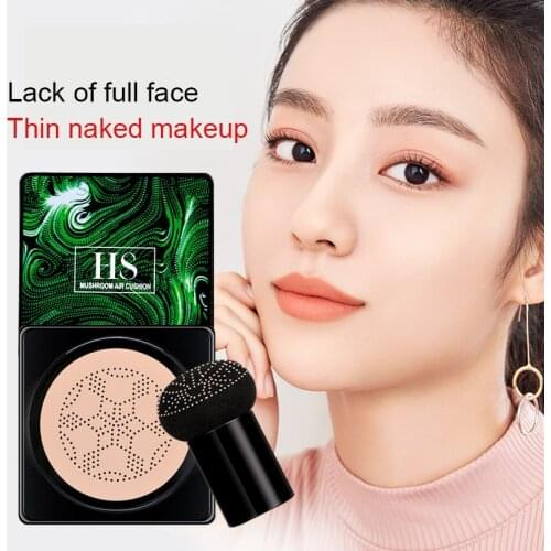 Air Cushion BB Foundation Mushroom Head Concealer Cream Natural Whitening Oil-control Cosmetic Sweatproof Brighten Facial Base