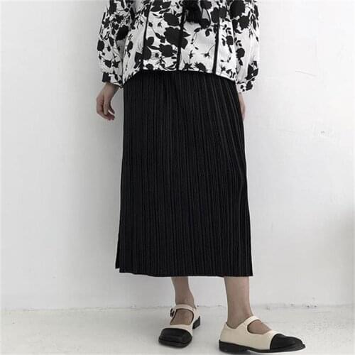 Large Yamamoto Diablo summer 2021 new pleated skirt split sanzhai style medium length skirt