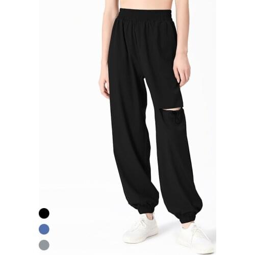 Women Yoga Pants Quick Dry High Waist Sports Leggings Loose Harem Pants Hollow Out Running Trousers Girls Gym Fitness Bloomers