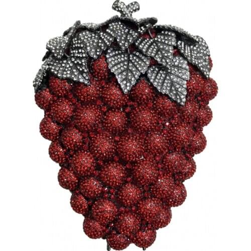 Women Gold Crystal diamond Evening clutch Purse female grape Handbag Bridal Diamond Clutch wallet Minaudiere Wedding Party Bag