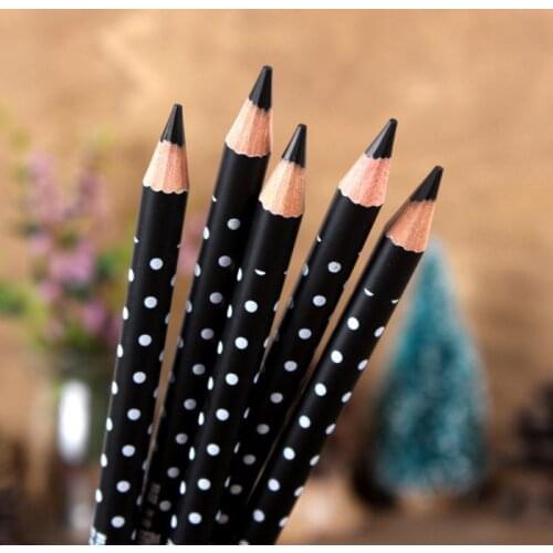 1pc Black Waterproof Eyeliner Pencil Long Lasting Non-marking Eyeliner Pen Wave Point Wooden Eye Cosmetics Women Makeup TSLM2